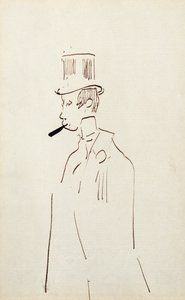 高顶礼帽的人，c.1890 作者 亨利·德·图卢兹·劳特雷克